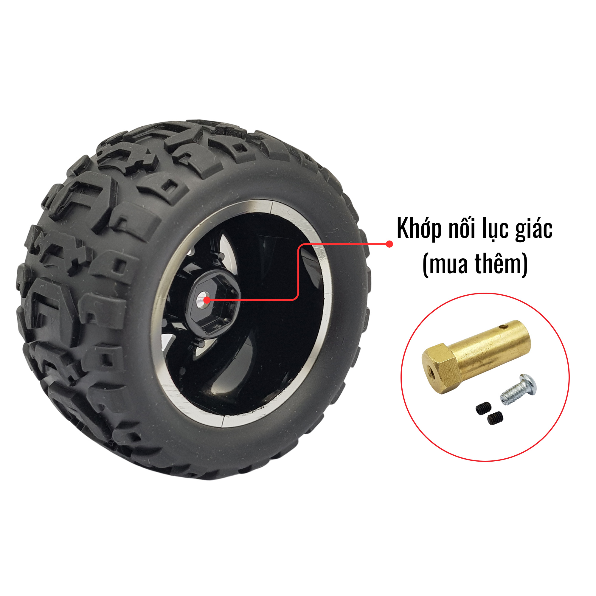 Bánh xe 80mm khớp lục giác