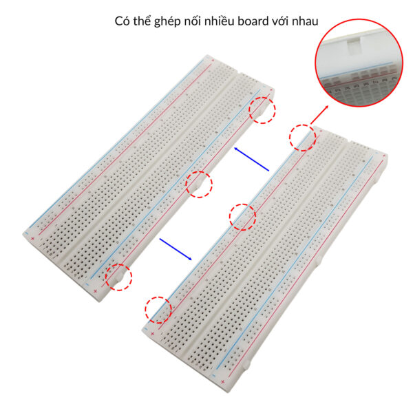 Test board Bread board MB-102 830 lỗ 165x54mm