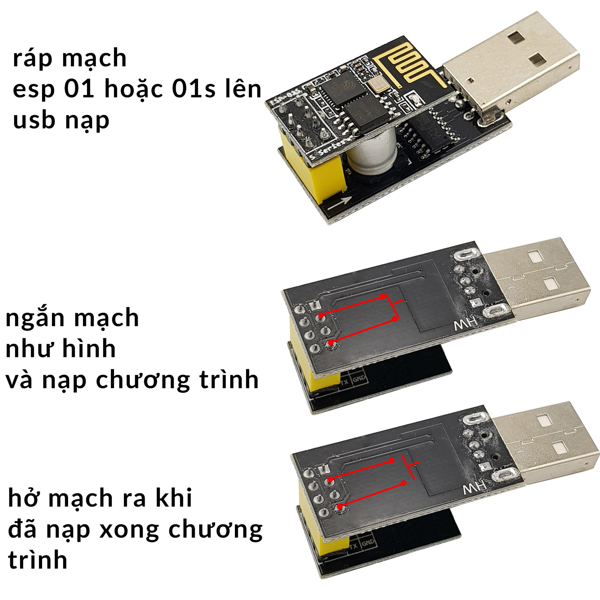 Hướng dẫn sử dụng USB Adapter Mạch Thu Phát Wifi ESP8266 Uart ESP-01