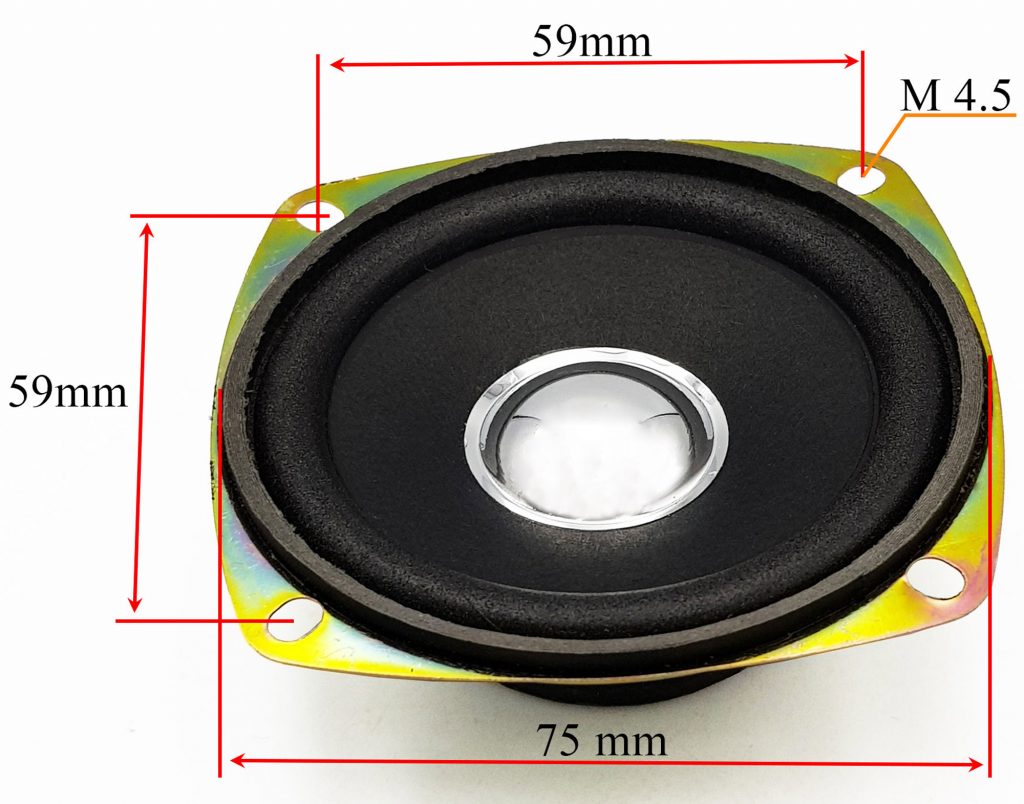 Kích thước của Loa 5W 4Ohm 78mm