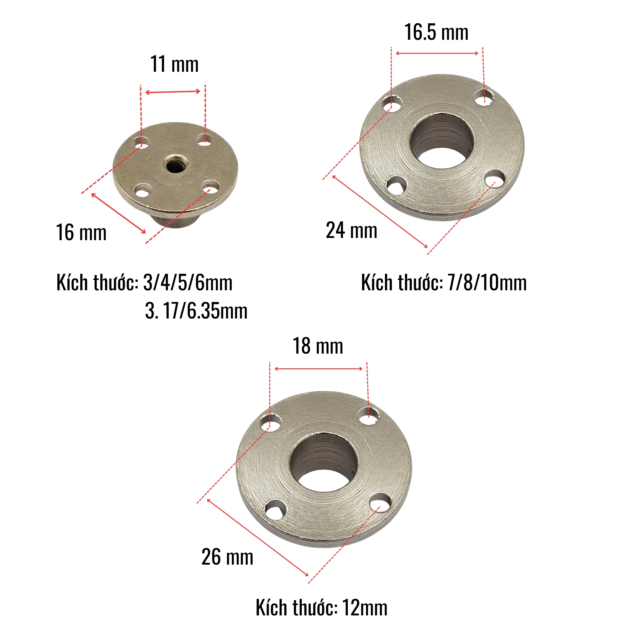 Kích thước lắp đặt Khớp truyền động mặt bích