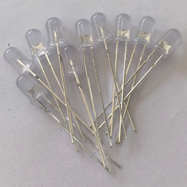 Led đục 5mm xanh lá, xanh dương, đỏ, trắng, vàng (10 con)