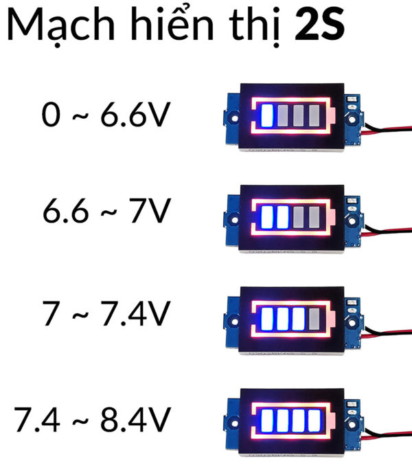 Mạch hiển thị mức năng lượng pin 2S 8.4V