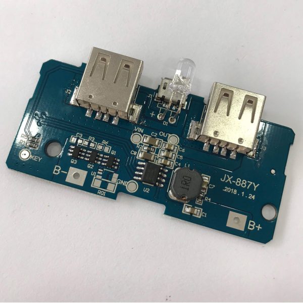 Mạch sạc dự phòng 5vdc 2 cổng USB (2A và 1A)