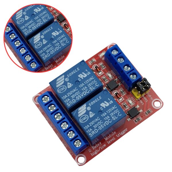 Module 2 Relay Với Opto Cách Ly Kích H/L (5VDC)