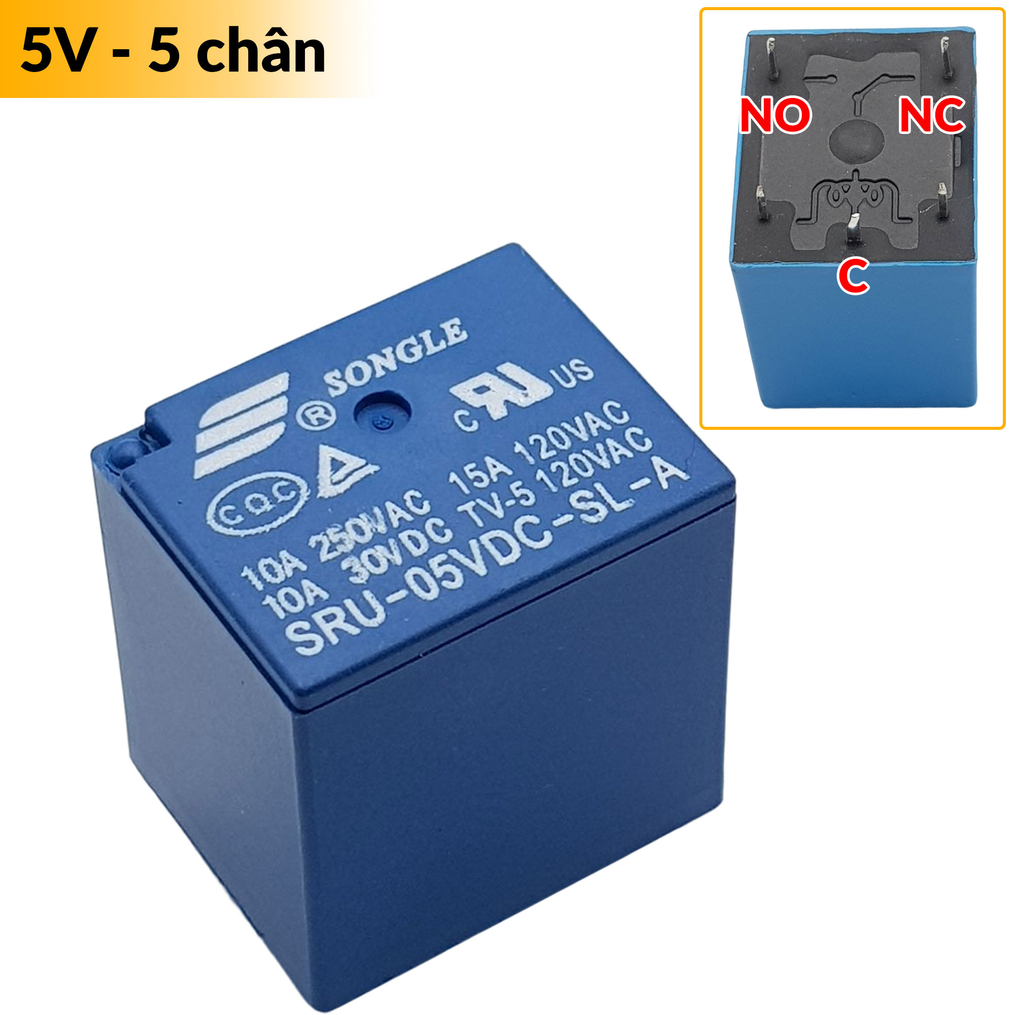Relay SRD 5VDC 5 chân