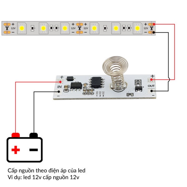 Mạch cảm ứng điện dung tích hợp dimmer LED 9-24VDC