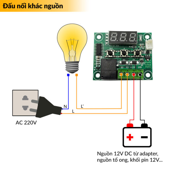 Mạch khống chế nhiệt độ relay chỉnh mức XH-W1209 12V