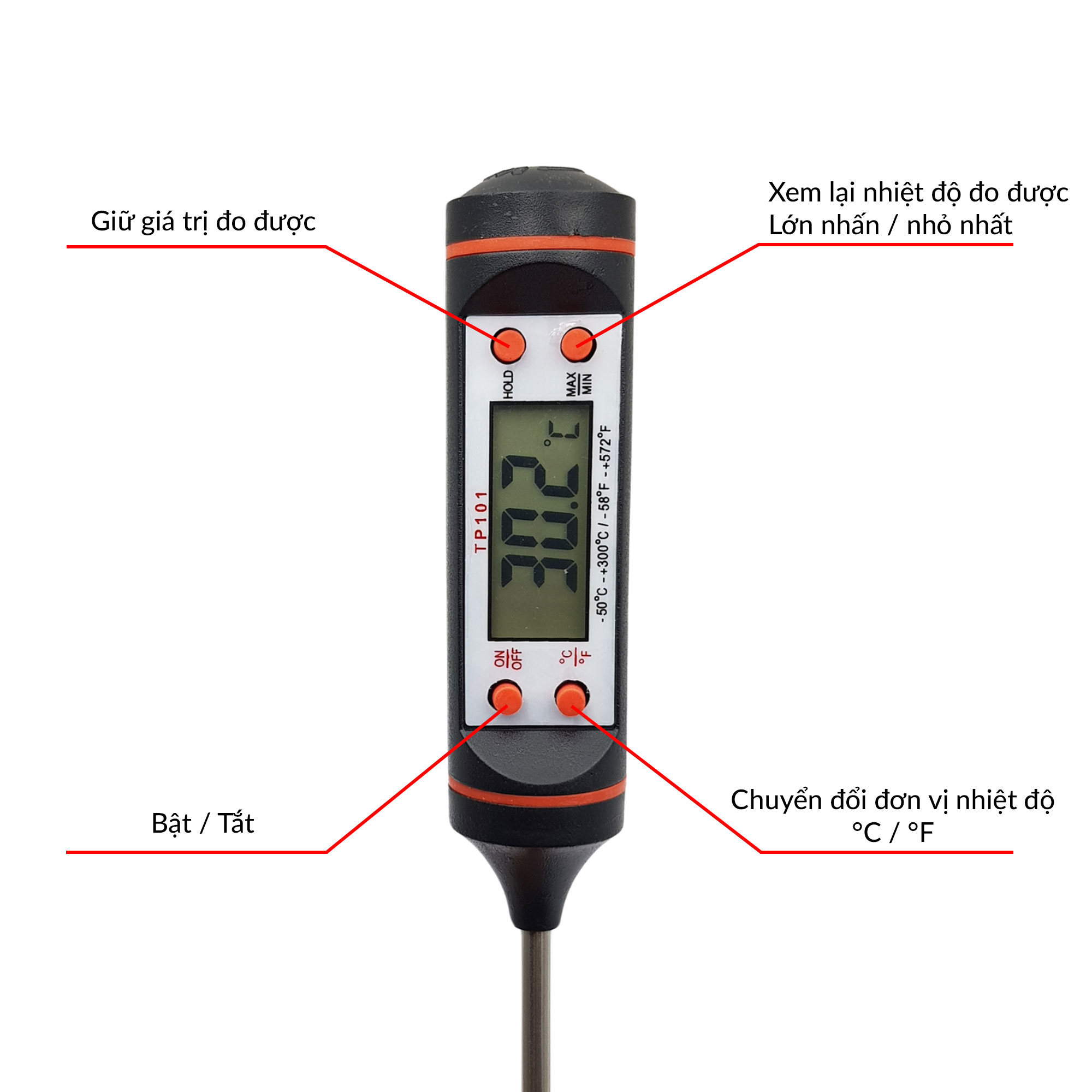 Thông số que đo nhiệt độ TP101