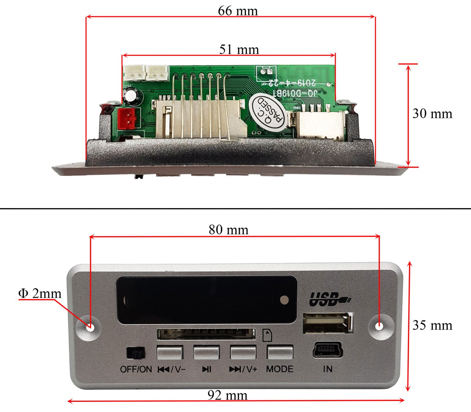 Mạch mp3 bluetooth FM tích hợp khuếch đại 2x3W - Nshop