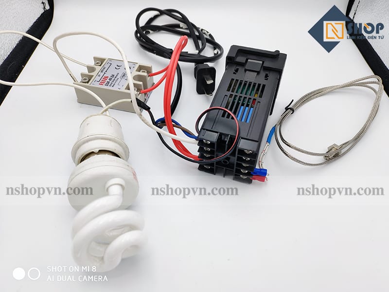 Sơ đồ kết nối của Bộ khống chế nhiệt độ 400 độ REX-C100 + SSR 40DA