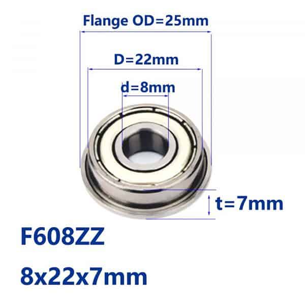 Vòng bi (bạc đạn) F608zz 8mm x 22mm x 7mm