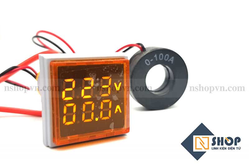 Đồng hồ đo dòng điện, điện áp 50-500VAC (vàng)