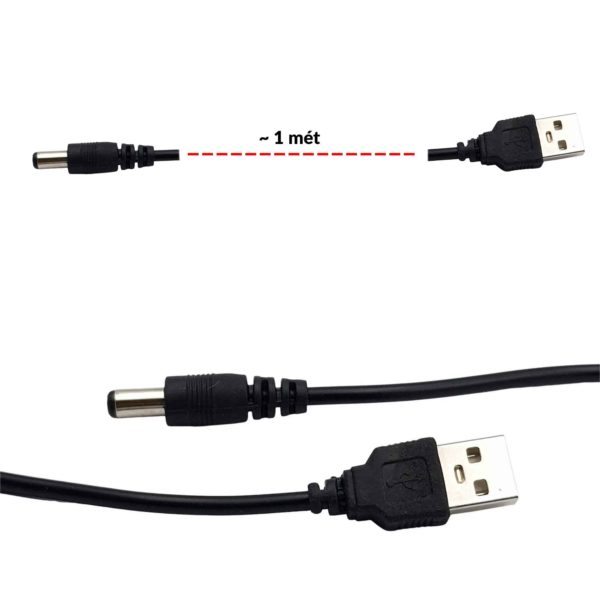 Dây chuyển USB sang jack DC 5.5x2.1 mm