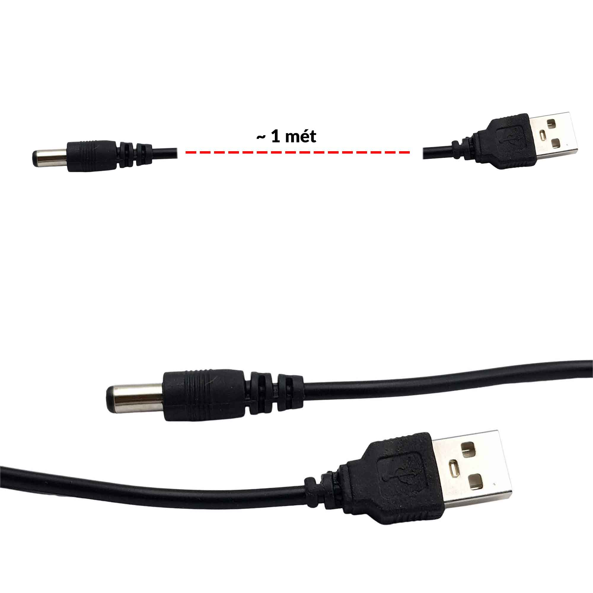 Chiều dài dây chuyển USB sang jack DC 5.5x2.1