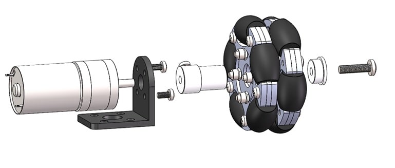 Khớp nối bánh xe Omni, Mecanum với trục động cơ 6mm