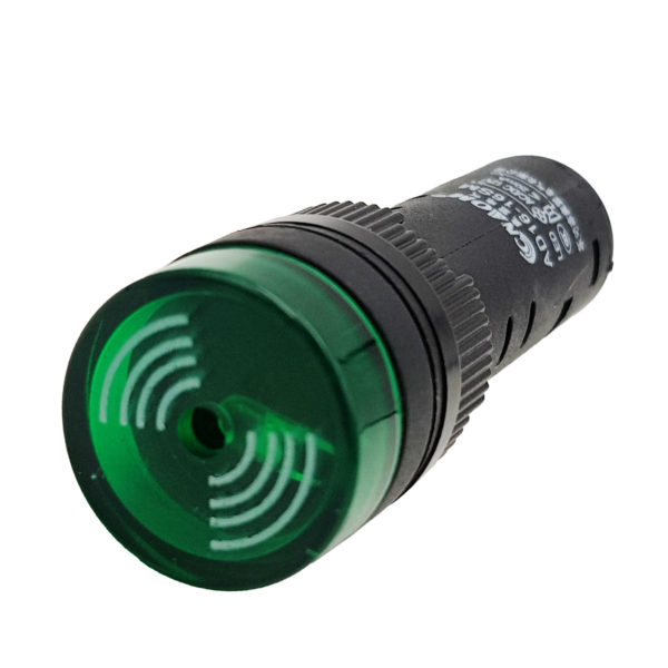 Đèn báo có còi AD16-16SM màu xanh 12V