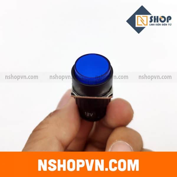 Nút nhấn tự giữ có đèn AL6-A 12V màu xanh dương
