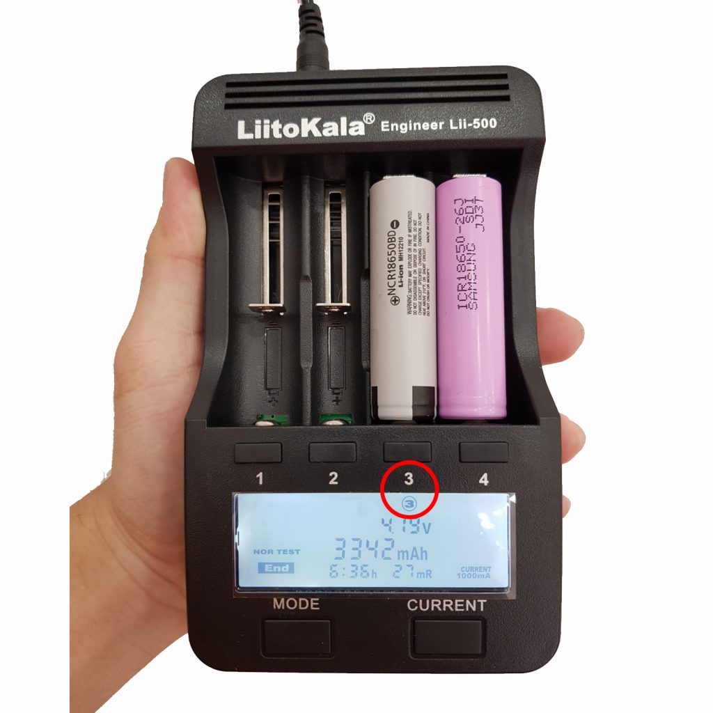 Dung lượng pin đo bằng Bộ sạc và kiểm tra pin LiitoKala Lii-500