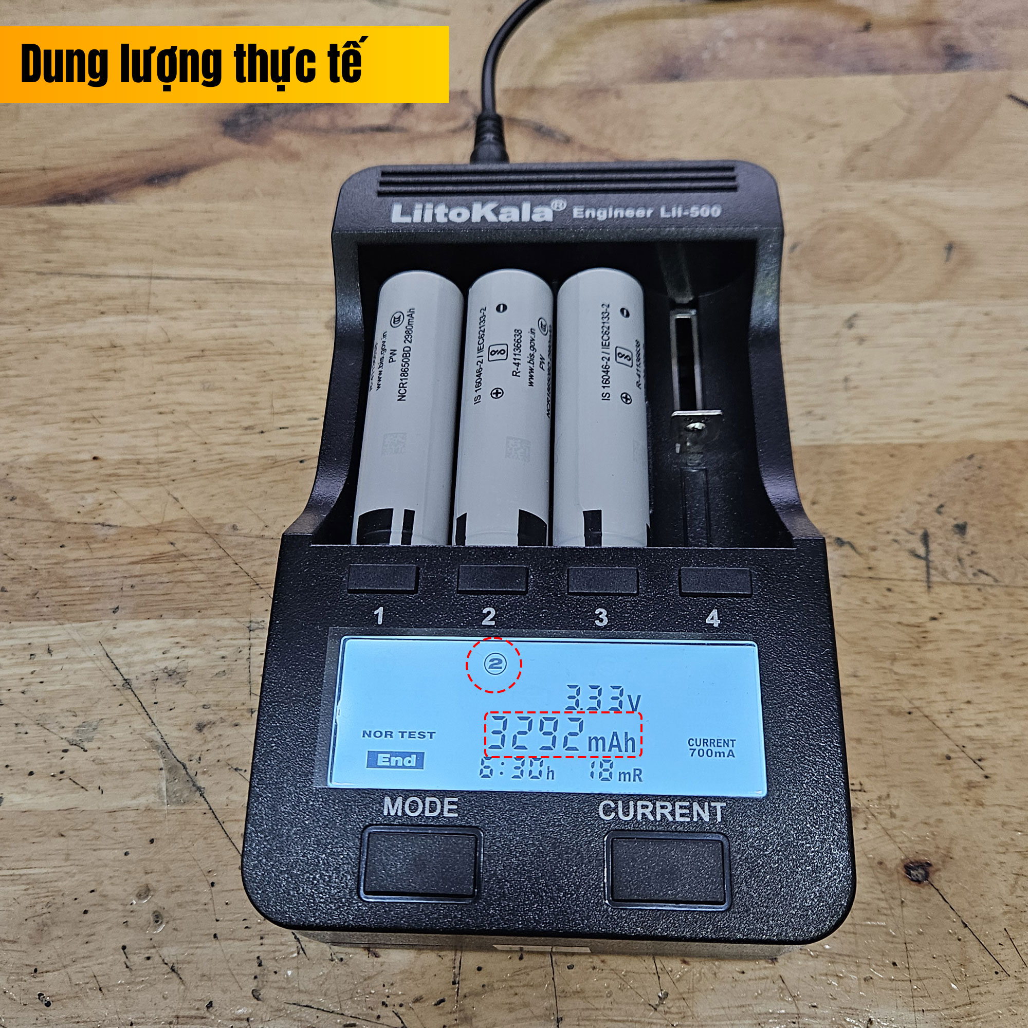 Dung lượng của Pin cell Li-on NCR18650BD