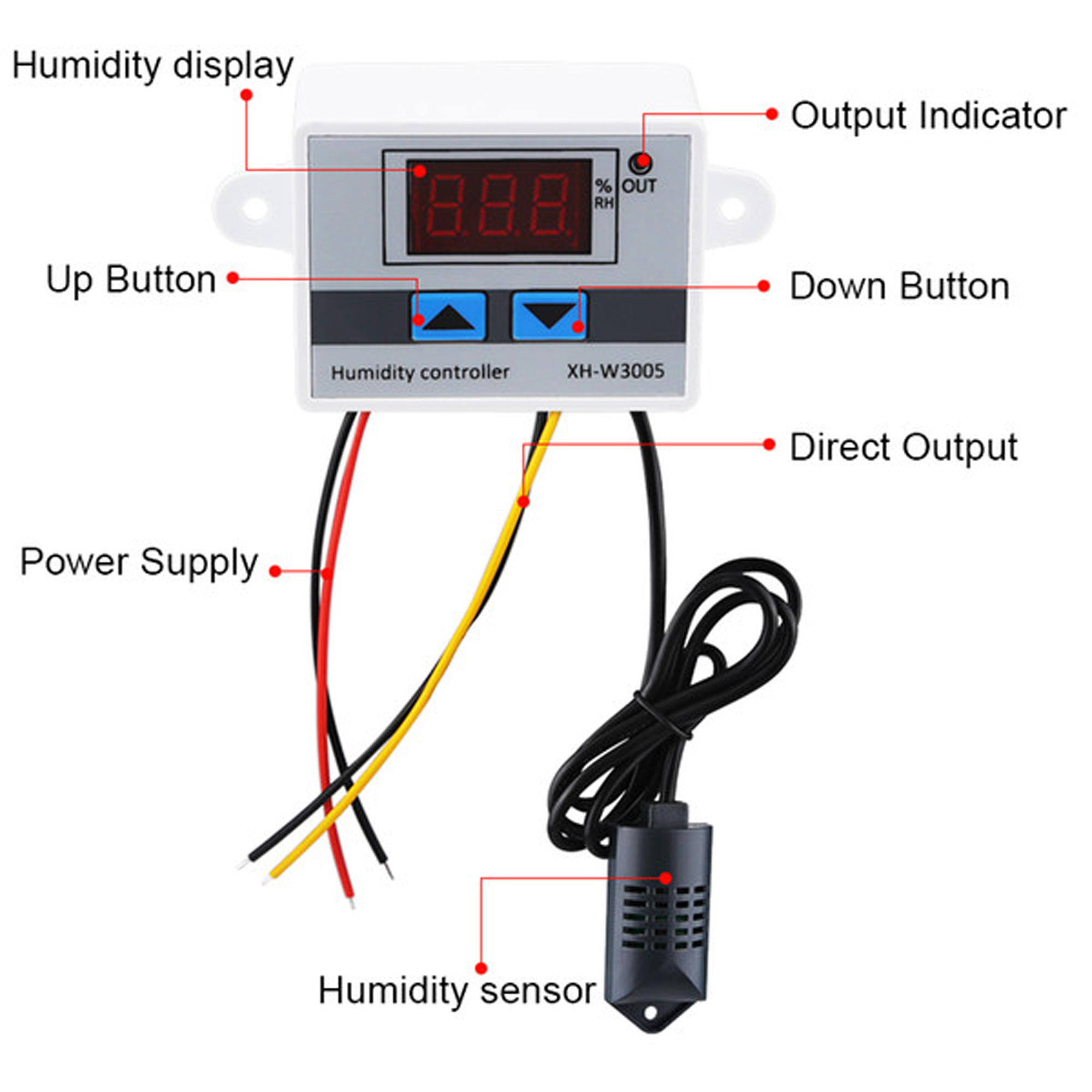 Sơ đồ mạch Bộ khống chế độ ẩm XH-W3005 24VDC 240W