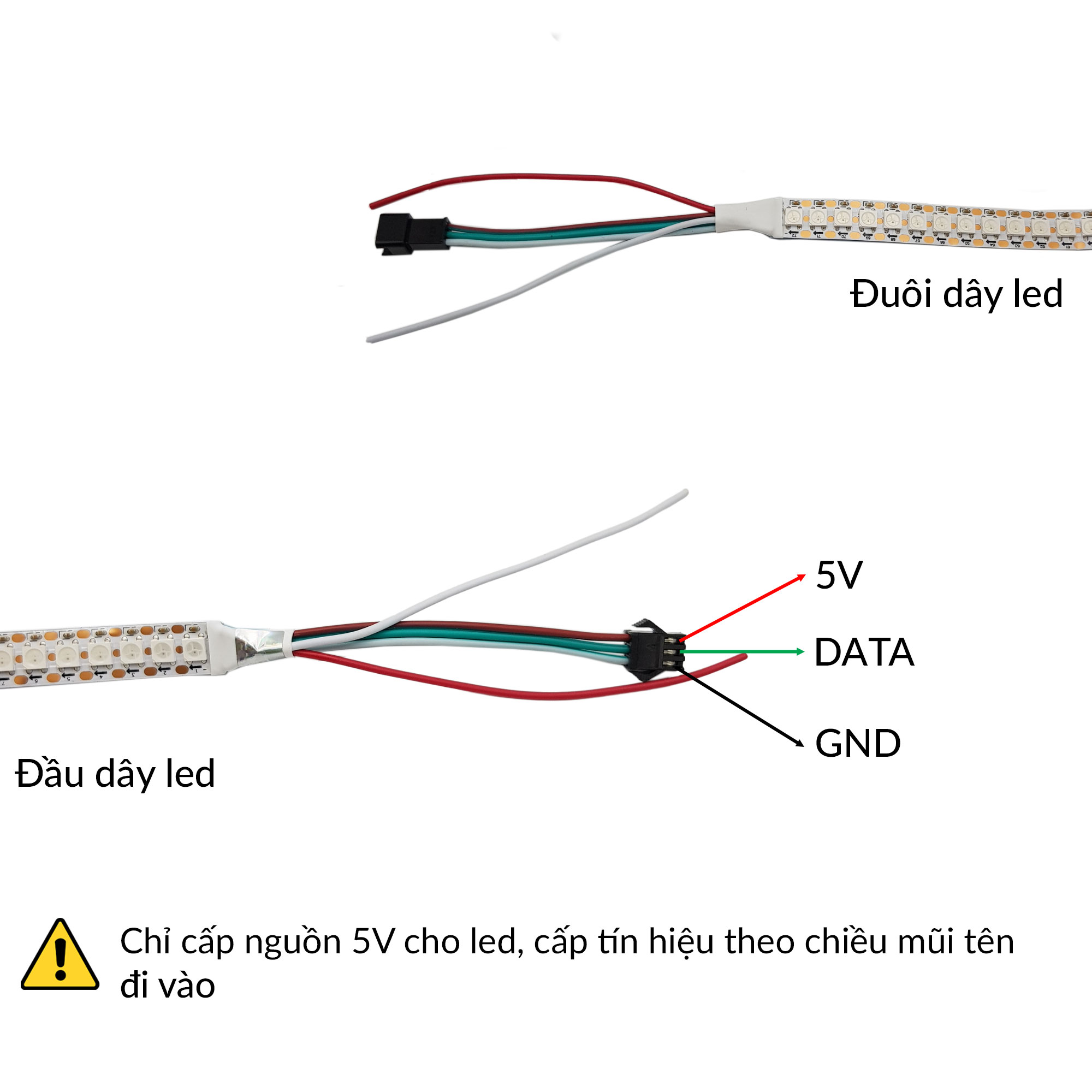 Hướng dẫn sử dụng led dây WS2812 144 bóng 5VDC