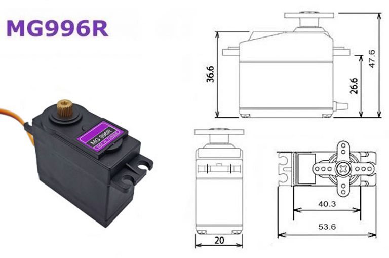 Động Cơ RC Servo MG996R bánh răng đồng - Nshop