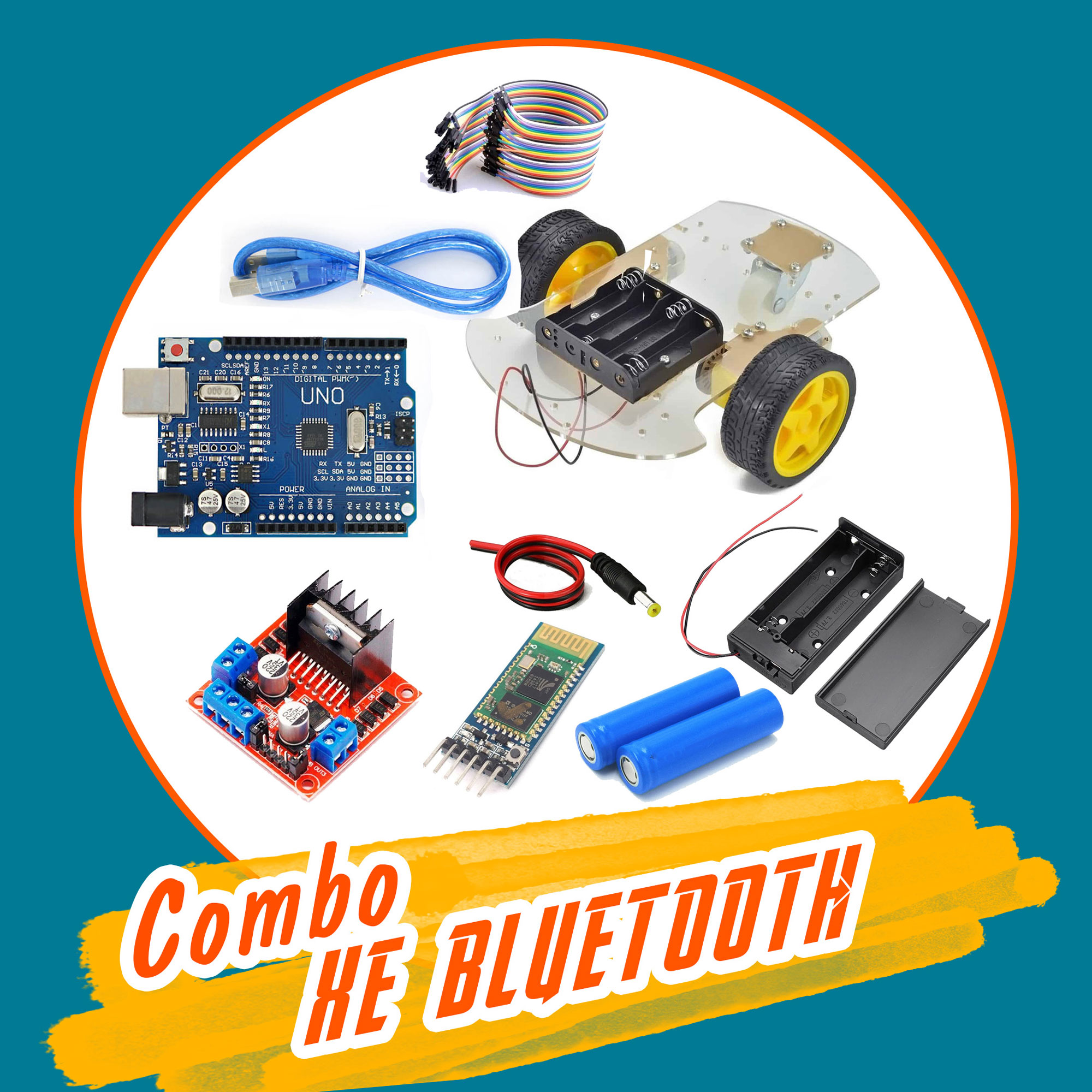 Combo tự làm xe 3 bánh bluetooth Arduino - Nshop