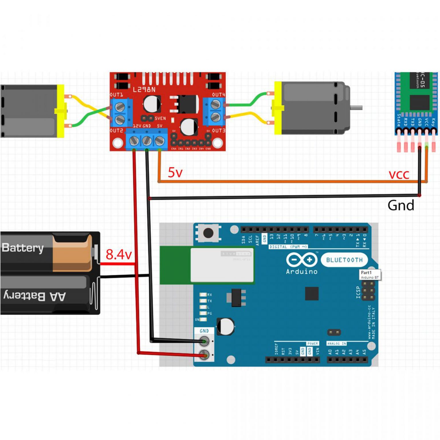 Combo tự làm xe 3 bánh bluetooth Arduino - Nshop
