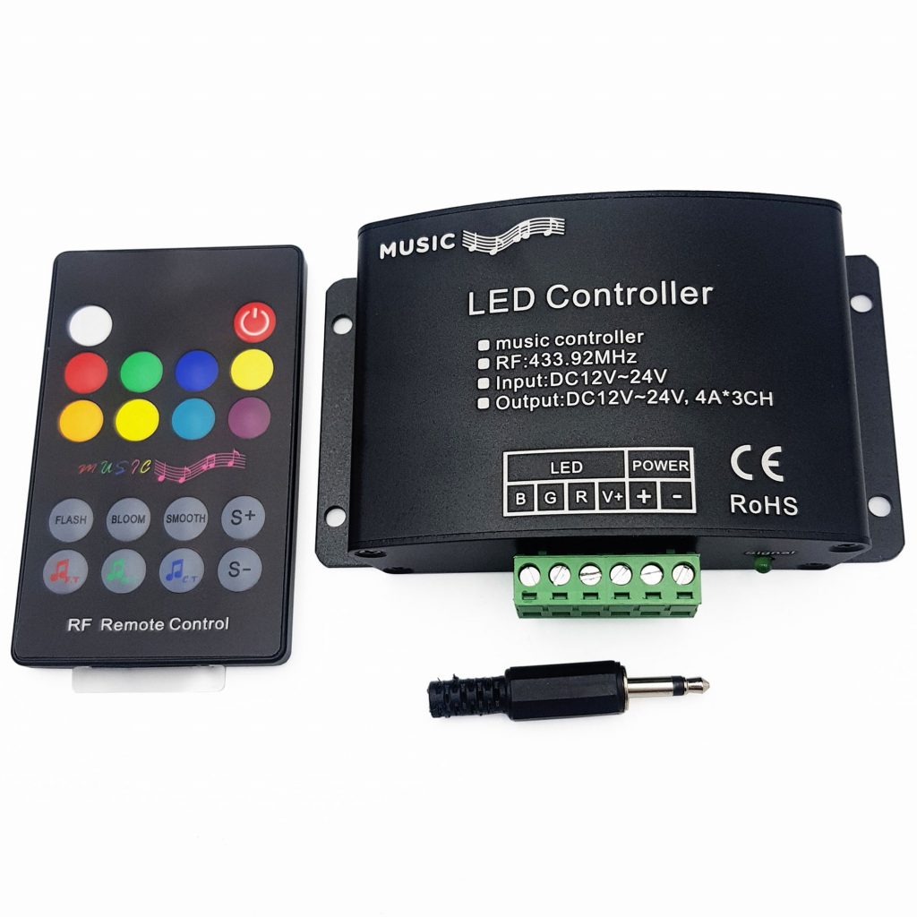 Bộ điều khiển LED RGB nháy theo nhạc 12-24VDC