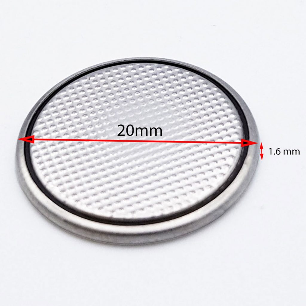 Kích thước của Pin cúc áo CR2016 3Volt