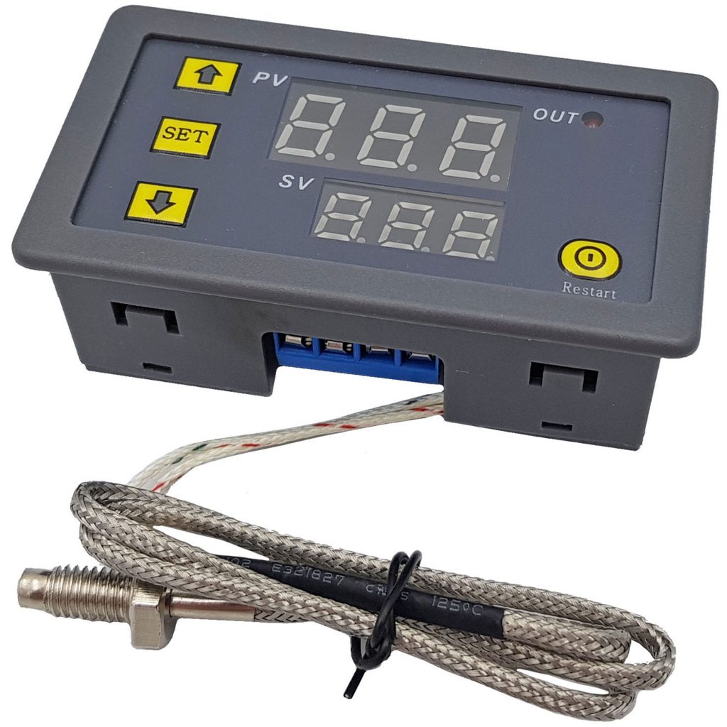 Dây Cảm Biến Nhiệt Độ Loại K 500°C dài 1 mét / dài 2 mét kết hợp với bộ khống chế nhiệt độ