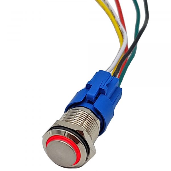 Nút nhấn tự giữ kim loại mặt lồi 16mm