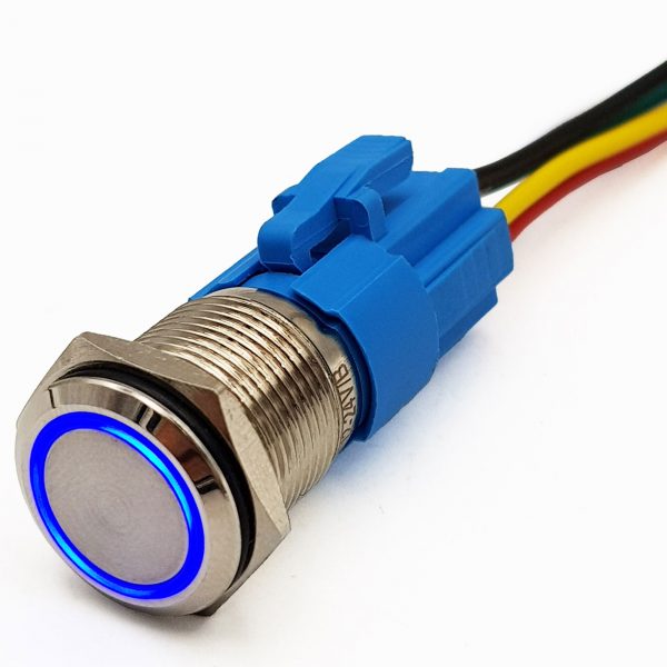 Nút nhấn nhả kim loại mặt phẳng 16mm