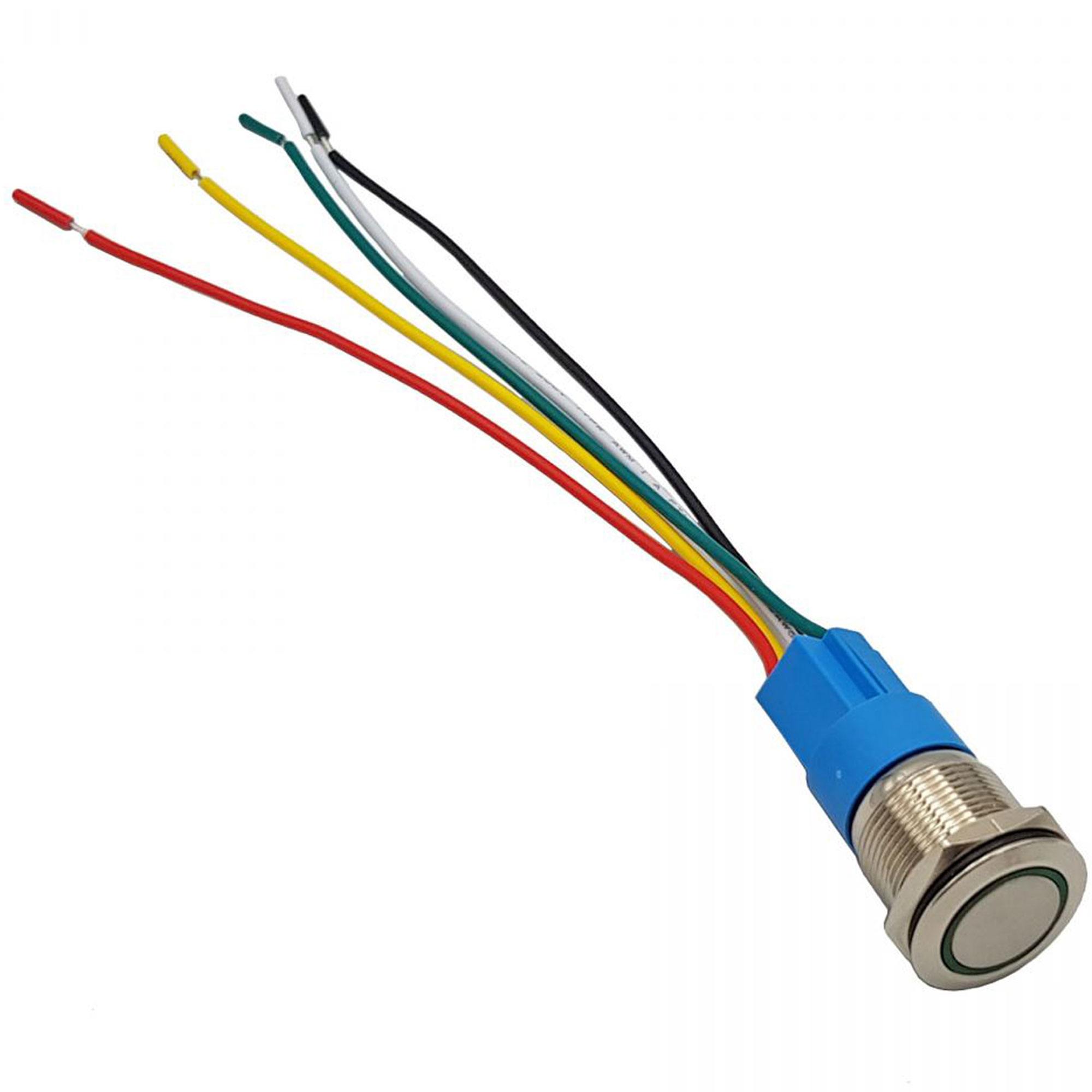 Nút nhấn tự giữ kim loại 19mm xanh lá