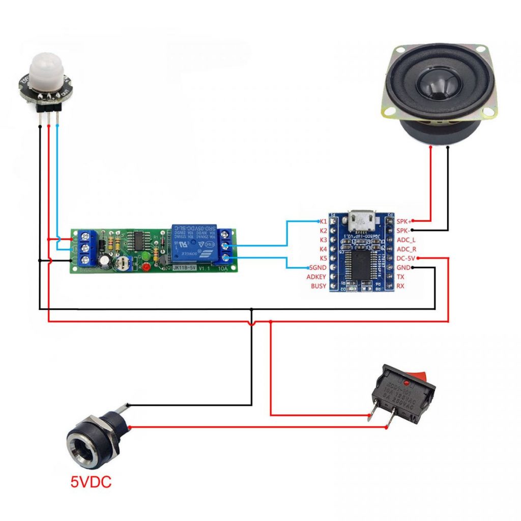 Sơ đồ kết nối của Combo tự chế bộ phát âm thanh tự động V2