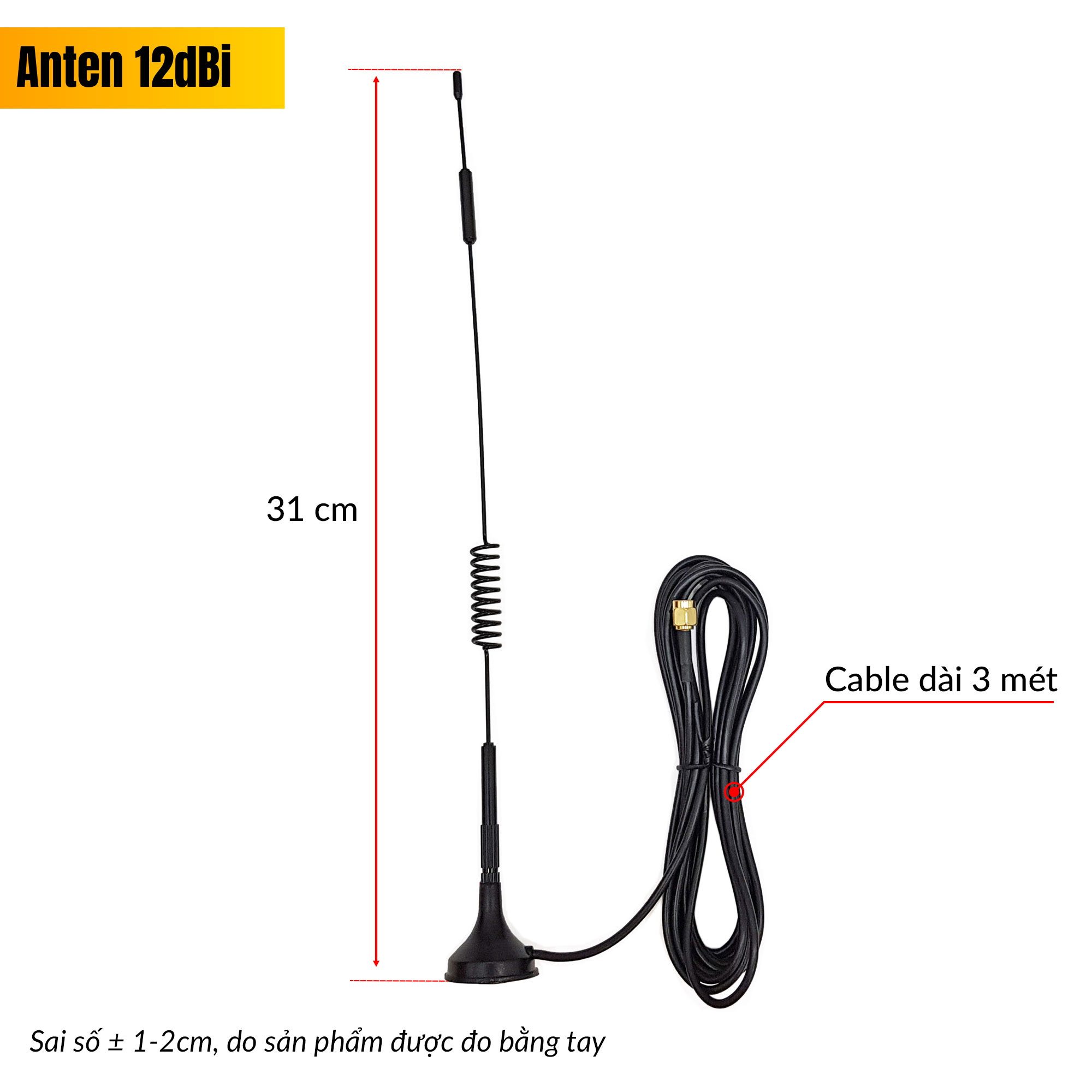 Anten Lora RF 433mhz SMA 12dBi dài 31cm