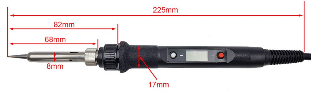 Kích thước Mỏ hàn điều chỉnh nhiệt độ 908P 80W màn hình LCD