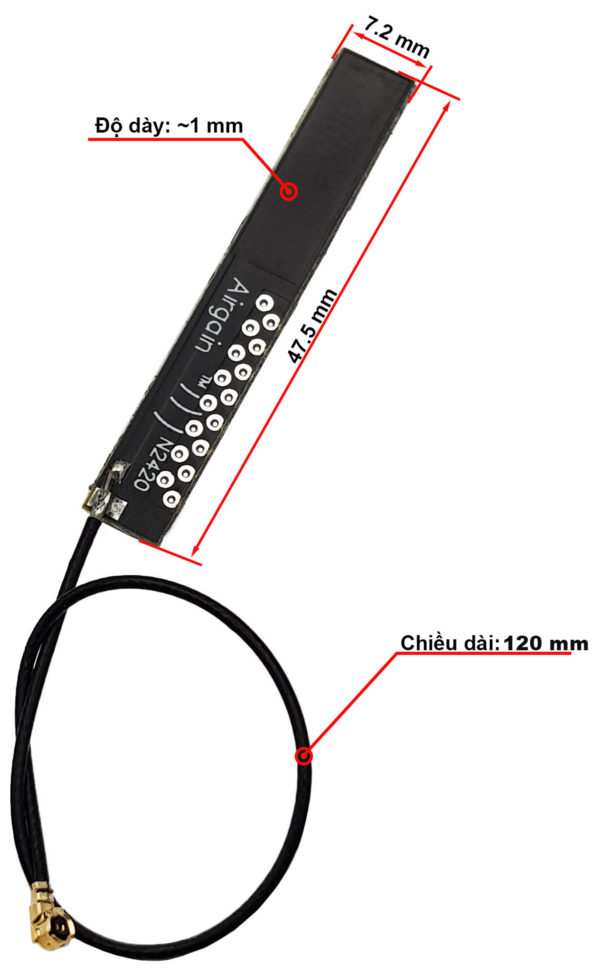 Anten 2.4G PCB 4 dBi chuẩn IPEX