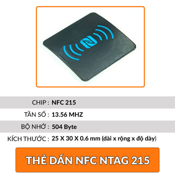 Thẻ dán NFC Ntag 213 Ntag 215, miếng dán cảm ứng NFC sao chép bằng điện thoại