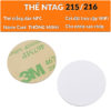 Thẻ NFC Ntag 215 Ntag 216 thẻ tròn mini cứng có miếng dán