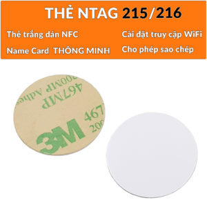 Thẻ NFC Ntag 215 Ntag 216 thẻ tròn mini cứng có miếng dán