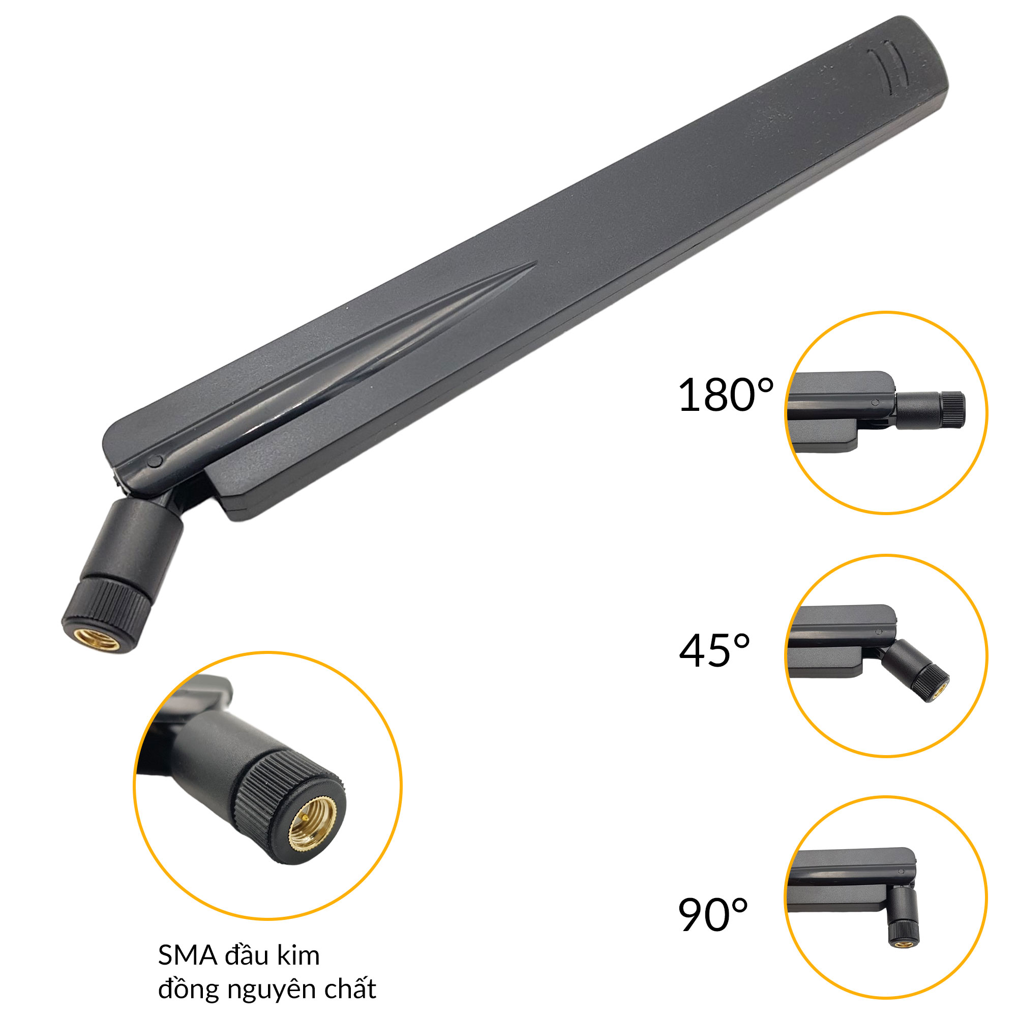 Antenna 5G Omni SMA 18dBi Full-band 600-6000MHz – Connettore Maschio, Copertura 360°, Per Router E IoT
