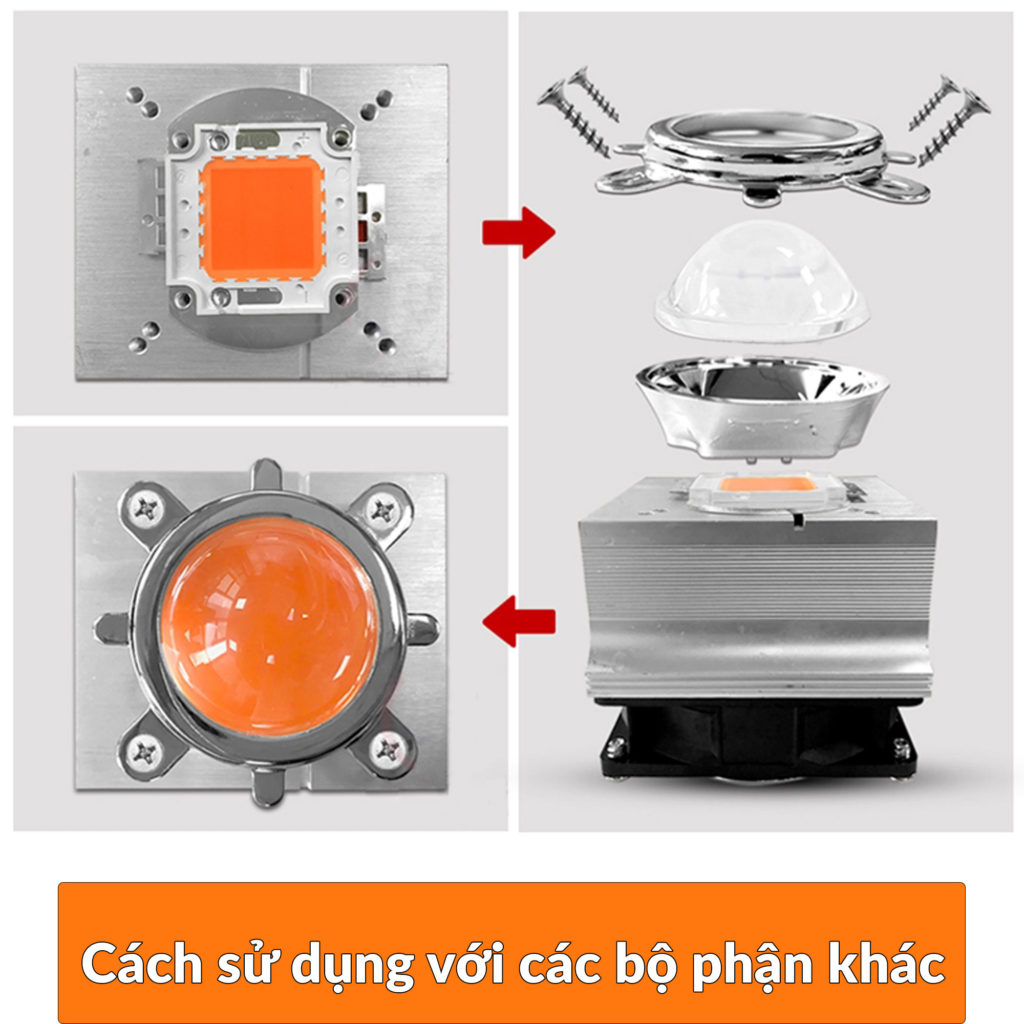 Bộ thấu kính led 60 độ dành cho Led 10W