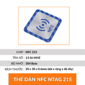 Thẻ dán NFC Ntag 215 (504 Byte) miếng dán cảm ứng sao chép bằng điện thoại
