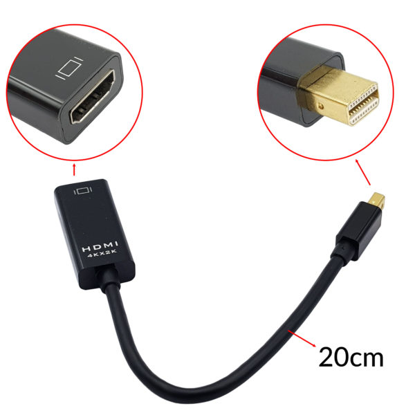 Cáp chuyển Mini DisplayPort sang HDMI, Mini DP to HDMI 4K 20cm - Nshop