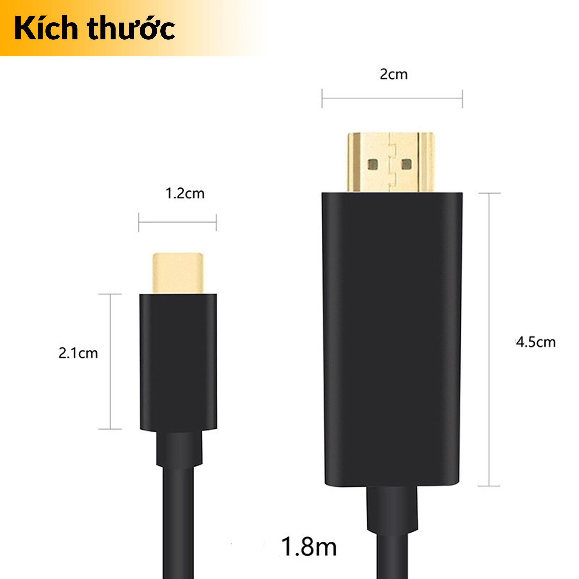 Cáp chuyển USB Type-C sang HDMI 4K Ultra HD