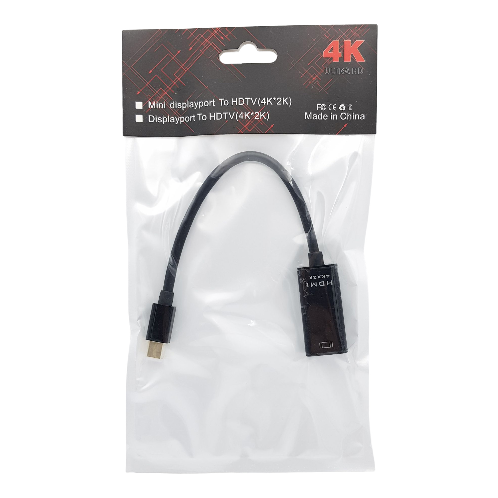 Đóng gói Cáp chuyển Mini Displayport sang HDMI, Mini DP to HDMI 4K 20cm
