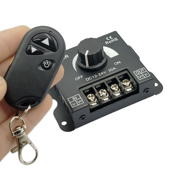 Dimmer LED 30A điều chỉnh độ sáng bằng tay và Remote 12-24V