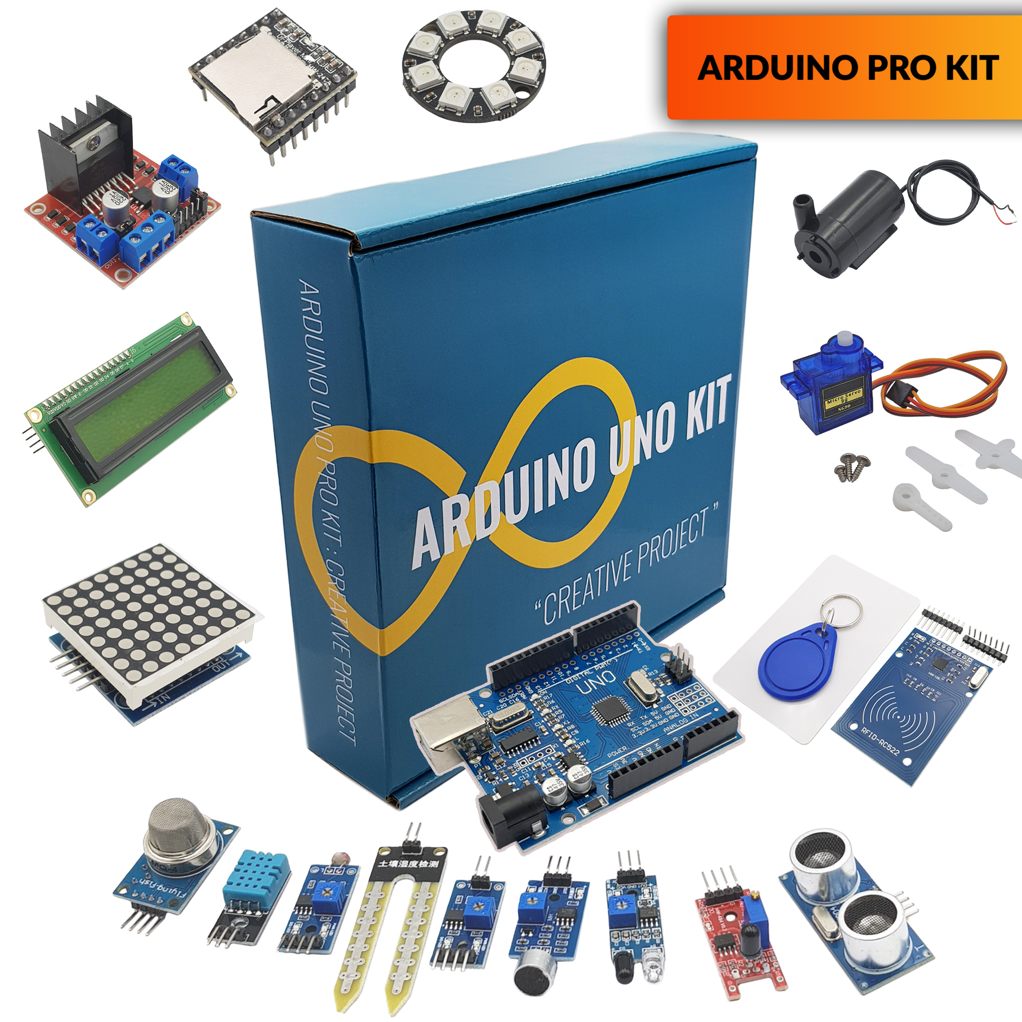 Bộ Kit Học Lập Trình Arduino Uno R3 Pro Kit - Nshop